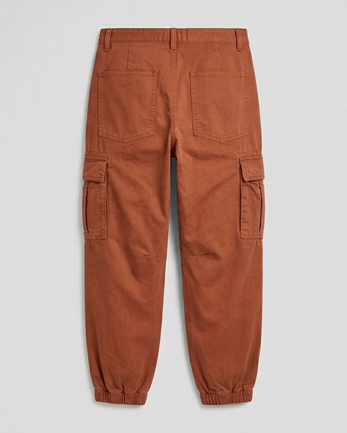 Men's Premium Cargo Trousers - Multi Pocket Casual Wear (orange/rust)