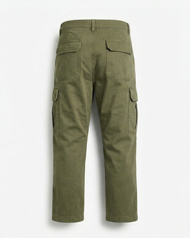 Men's Premium Cargo Trousers - Multi Pocket Casual Wear (olive/khaki green)