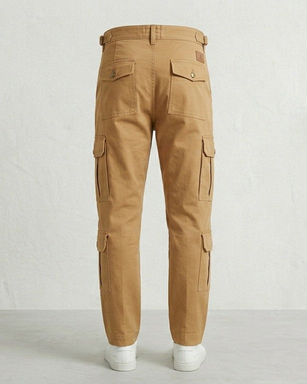 Men's Premium Cargo Trousers - Multi Pocket Casual Wear (cemal/tan)